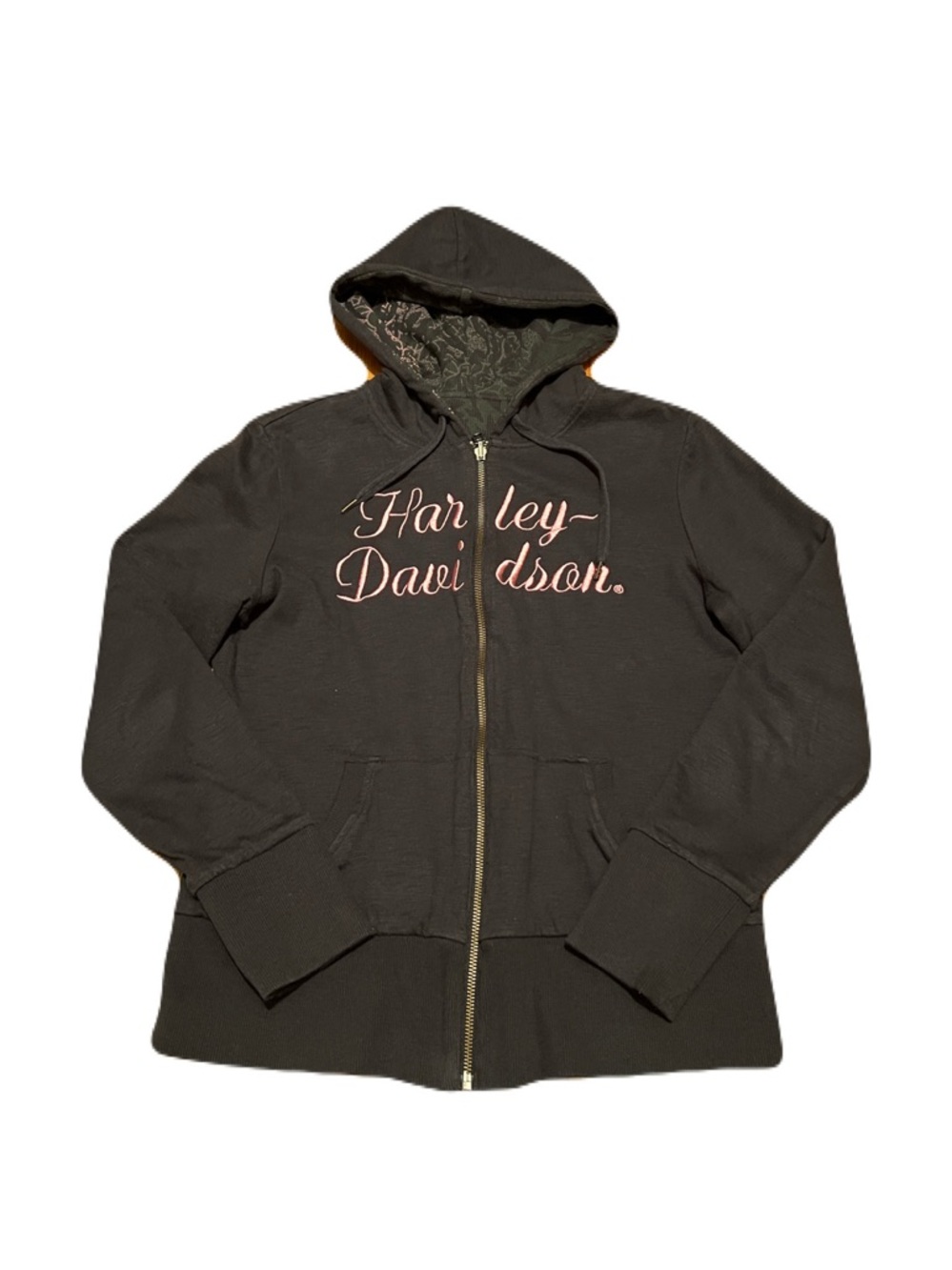 Harley-Davidson Black Hoodie with Pink Script - Picture 2 of 12
